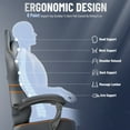 thumbnail image 6 of Luxvie PU Leather Gaming Chair with Footrest High Back Ergonomic Office Gamer Chair with Headrest and Massage Lumbar Cushion Racing Comfortable Computer Video Game Chair for Adults, Dark Grey, 6 of 11