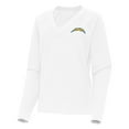thumbnail image 2 of Women's Antigua White Los Angeles Chargers Varsity Tri-Blend V-Neck Long Sleeve T-Shirt, 2 of 3