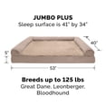 thumbnail image 2 of Furhaven Cama de gel refrescante para perros grandes con refuerzos extraíbles y funda lavable, para perros de hasta 125 libras - Sofá de felpa y gamuza - Almendra, Jumbo Plus/XXL, 2 of 5