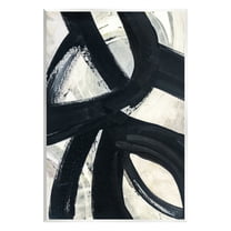 Stupell Industries Dynamic Modern Black Paint Strokes Bold Abstract Painting Unframed Art Print Wall Art, Design by Susan Jill