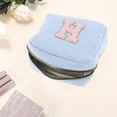 thumbnail image 3 of Unique Bargains 1 Pc Letter H Pattern Makeup Bag for Travel Blue Corduroy, 3 of 6