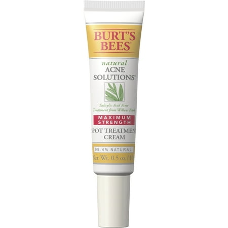 Burts Bees Natural Acne Solutions Maximum Strength Spot Treatment Cream for Oily Skin, 0.5 (The Best Skincare For Acne)