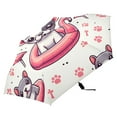 thumbnail image 4 of French Bulldog Flamingo Paw Compact Sun Umbrella Windproof Travel Umbrellas for Rain Strong Portable UV Protection, 4 of 8