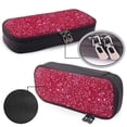 thumbnail image 4 of Lsque Pink Glitter Printed Big Capacity PU Leather Pencil Case Large Pencil Pouch Stationery Pen Bag Pencil Holder for Teen, 4 of 6