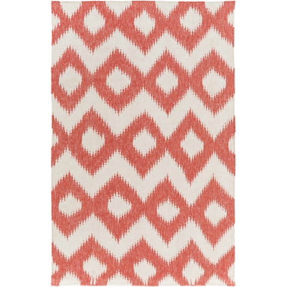 Hauteloom Fairchild Wool Living Room, Bedroom Area Rug - Bohemian, Transitional - Cream, Orange - 9' x 13'