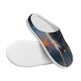 thumbnail image 3 of Daiia Lonely Night Sky Wolf Print Women’s Fuzzy Slippers Memory Foam Lightweight House Shoes Cozy Loafer Flannel House Shoes-44/45, 3 of 7