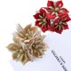 thumbnail image 2 of Flores artificiales de seda con purpurina dorada, corona de boda, suministros de decoración del hogar, caja de regalo DIY, decoración de Navidad, flor falsa, 9 piezas, 2 of 4
