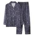 thumbnail image 2 of Weiqiqre Pajamas for Women Long Sleeve Button Down Men's Sleepwear Soft Mens Pjs Set, 2 of 9