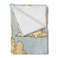 thumbnail image 2 of Vintage Soft Flannel Fleece Blanket, Fluffy Formed Old-Fashioned Clouds in Air Funky Colored Sky Elements Illustration, Cozy Plush for Indoor and Outdoor Use, 70" x 90", Blue Beige, by Ambesonne, 2 of 5