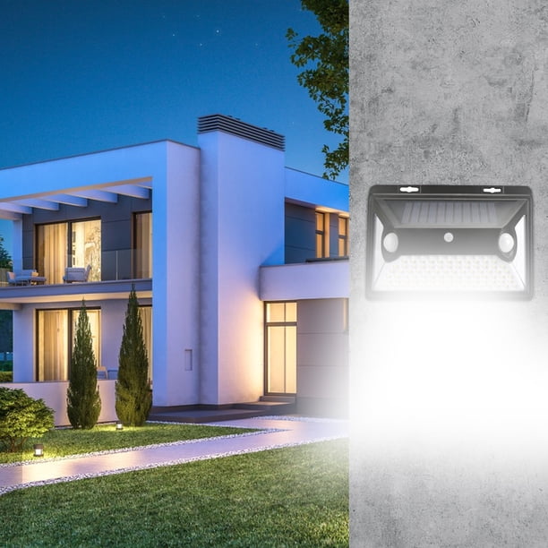 Ideal para exteriores, patios, cercas, porches y garajes. Lámparas solares de pared. Materiales, sensor de movimiento. Luminaria solar decorativa para exteriores. Luz solar.