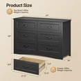 thumbnail image 2 of Asofer 6-Drawer Dresser Cabinet with Metal Handle, for Bedrooms, Living Room, Cloakroom, Black, 2 of 5