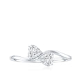 thumbnail image 5 of Rosec Jewels Two Stone Ring for Women - Minimal Moissanite Promise Ring (D-VS1 Grade), 925 Sterling Silver, US 4.00, 5 of 9