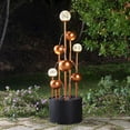 thumbnail image 5 of Hi-Line Gift LED Lights Metal Fountain with Glass Ball and White LED Lights Outdoor, Brown, 5 of 5