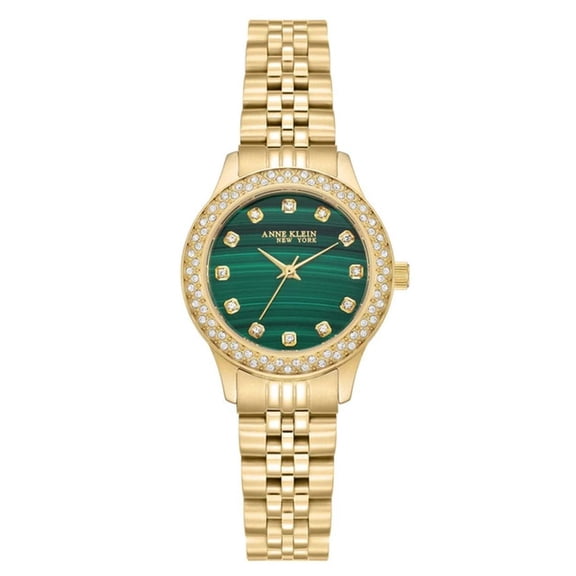 Anne Klein New York Women's Green Dial Gold-Tone Quartz Watch 12/7784MAGB
