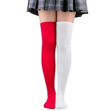 

ERTUTUYI Womens Long Socks Color Matching Thigh High Socks Over The Knee Socks Festival Christmas P