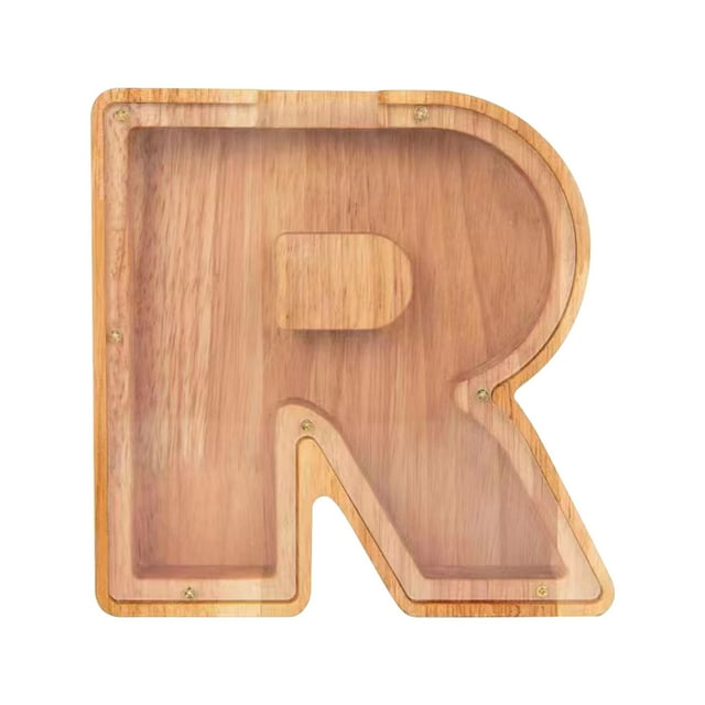 Women's T-shirts Personalized Wooden Name Money Box Wooden Deposit Box Twenty Six English Letters