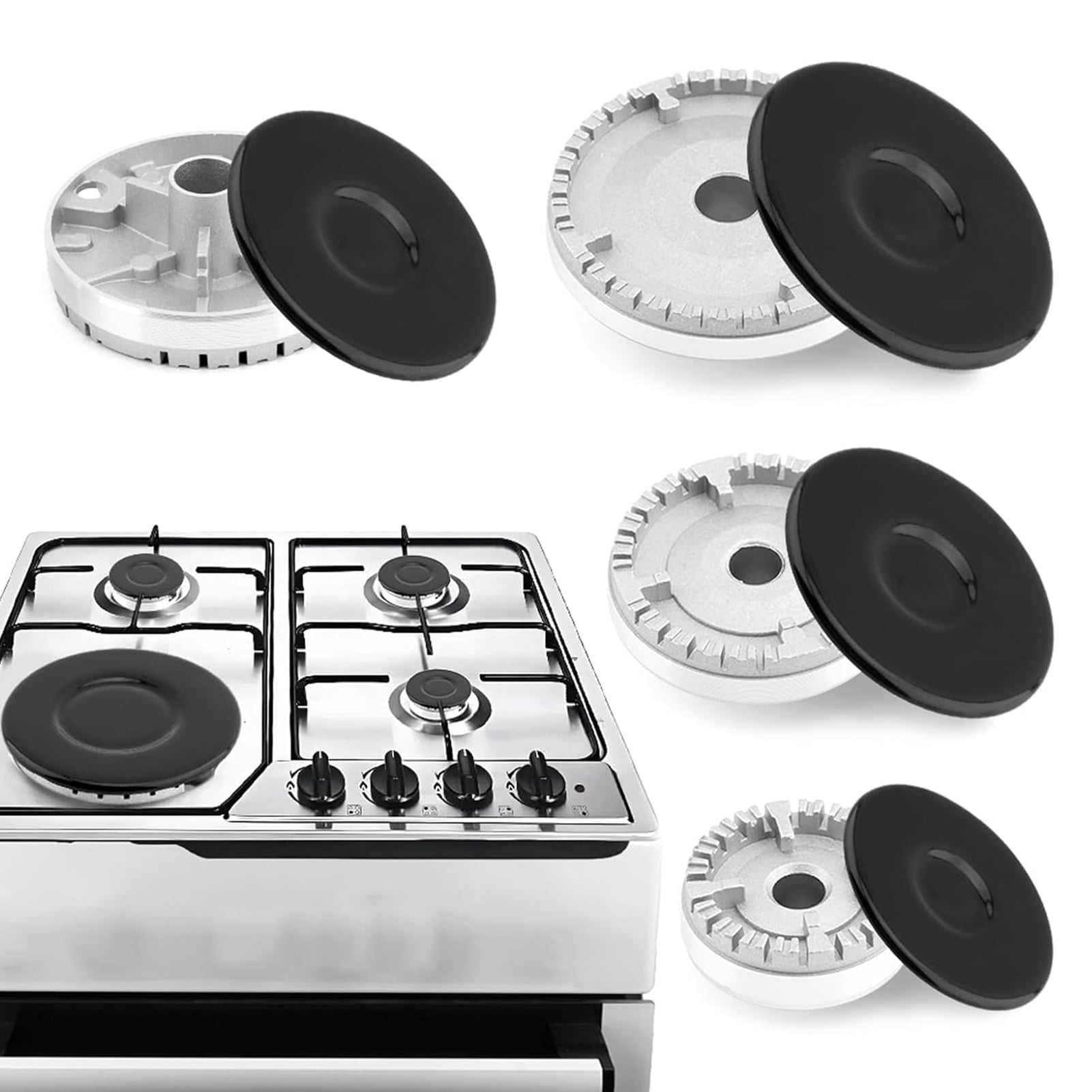 OIUR 8Pcs Gas Stove Burner Cover Easy Installation High Temp Resistant Electric Stove Cover for Samsung for LG for MATAG Stovetop