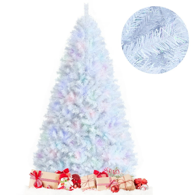Costway 8ft Iridescent White Artificial Christmas Tree with 1636