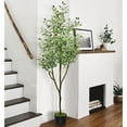 thumbnail image 3 of HOMLUX  6ft Artificial Olive Tree with Woven Seagrass Plant Basket, 3 of 4
