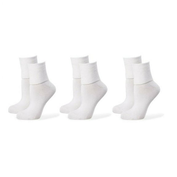 Jefferies Socks Womens Socks, Smooth Seamless Turn Cuff Dress Work Casual Cotton Ankle Socks, 3 Pairs