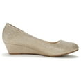 thumbnail image 5 of Dream Pairs Women's Mid Wedge Heel Pump Shoes Debbie color GOLD/GLITTER size 8.5 Wide Available, 5 of 5