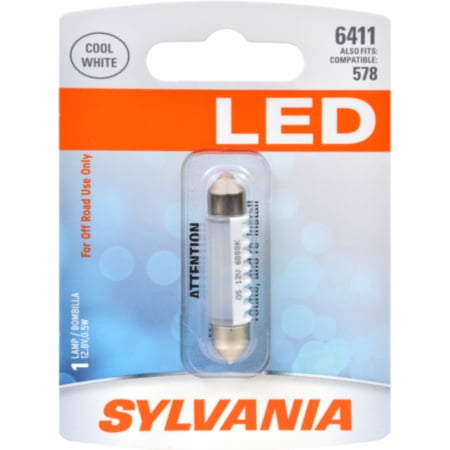 Sylvania 6411 White LED Automotive Mini Bulb, Pack of 1