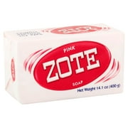 Zote Pink Laundry Bar Soap, Hand & Machine Wash, All Ages, Gentle & Long-Lasting, Laundry Detergent, Bar Cleanser with Sodium Tallowate, 14.1 oz
