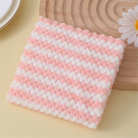 CY5O5ee 1 Pack Kitchen Towels Dish Towels Random Color Microfiber Cleaning Cloth Multiurpose Absorbent Washing Rags for Cleaning Furniture Car Tea Bowl Glass