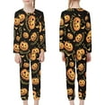 thumbnail image 2 of Renewold 2 Pieces Nightwear for Fall Spring Winter Casual Daily Wear Sleep Loungewear Set 3-4Y Toodlers Kids Pumpkins Bats Long Sleeve Shirt Home Wear,Halloween Day, 2 of 5