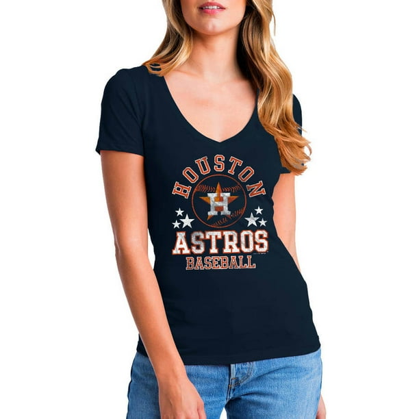 MLB Houston Astros Women's Short Sleeve Team Color Graphic Tee