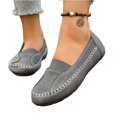 thumbnail image 4 of NexTorq Loafers for Women Business Casual Shoes Lightweight Slip On Work Flats Women's Comfort Soft Walking Driving Boat Shoe Fashion Round Toe Office Dress Loafer Retro Non-Slip Flat Shoes Gray 40, 4 of 5