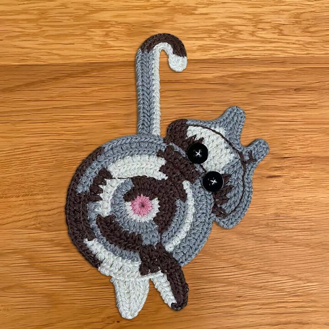 Cat Butt Funny Drink Mat Handmade Crochet Mat Absorbent Mat Suitable For Home Office Decoration Cat Love Cat Gift