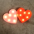 thumbnail image 2 of 2 luces LED de noche con forma de corazón, decorativas y creativas, para San Valentín, fiestas infantiles, talla S, sin pilas (rosa y rojo)., 2 of 6