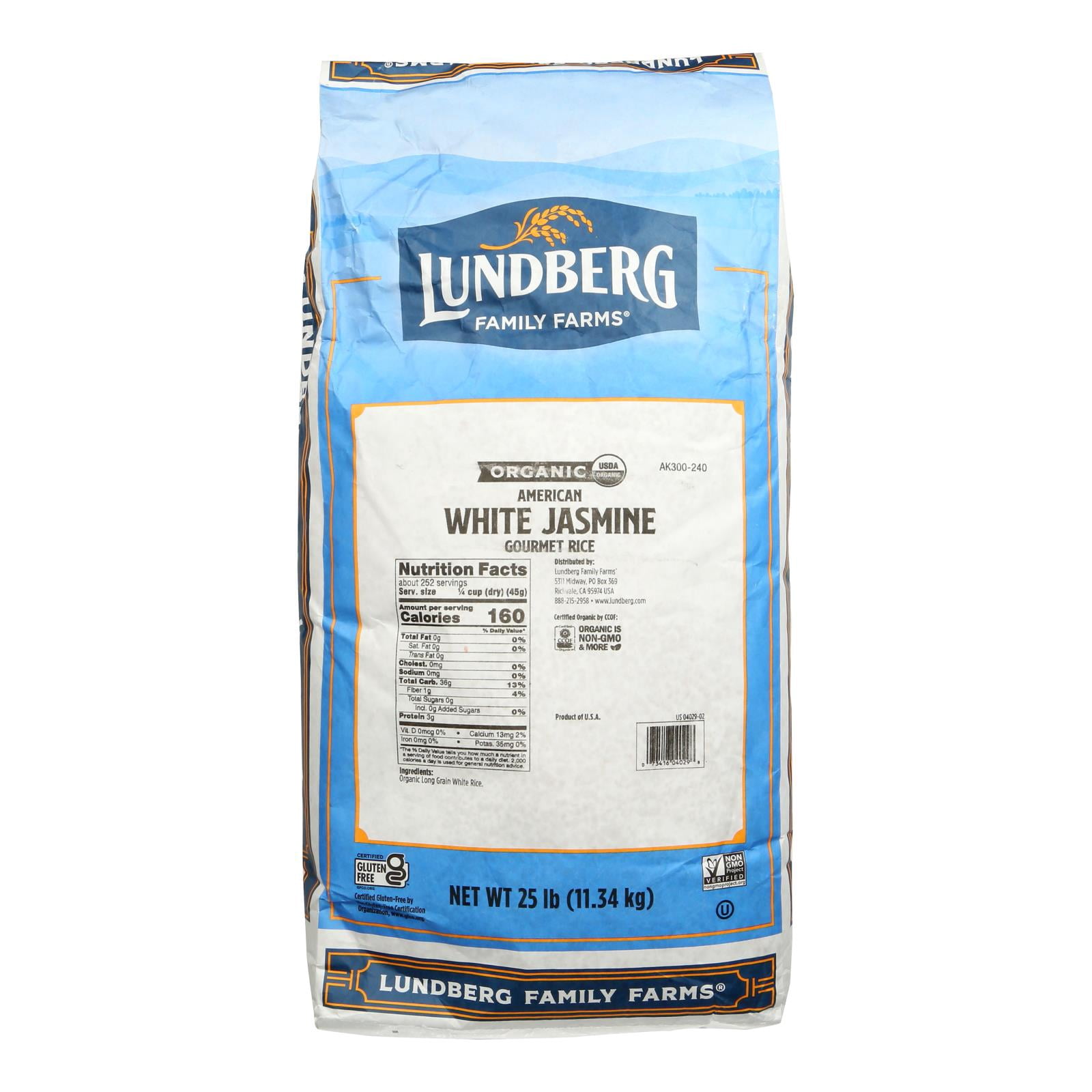 Lundberg Family Farms Organic Jasmine White Rice, 7 Lbs