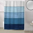 thumbnail image 5 of Fabric Shower Curtain, Navy Blue Striped Gradient Rustic Wood Board Shower Curtains with 12 Hooks Waterproof Machine Washable Bath Curtains for Bathroom, 72 x 96in, 5 of 6