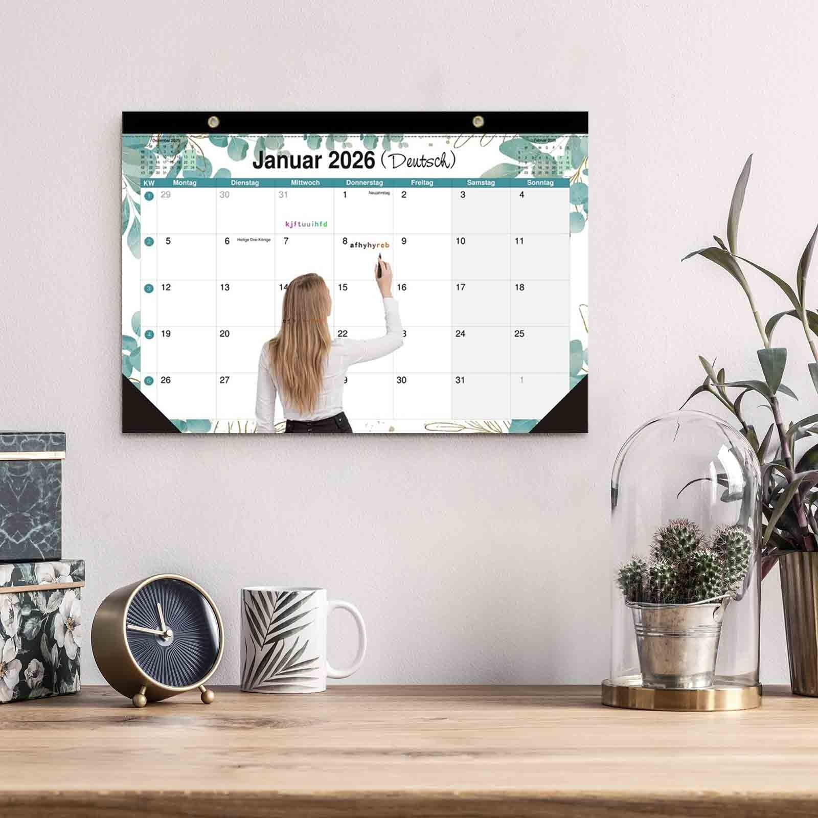 Cadorn 18-Month Wall Calendar Jan 2026 - Jun 2027, Spiral Binding with Hanging Hook, Monthly Weekly Planner for Home Office Organization