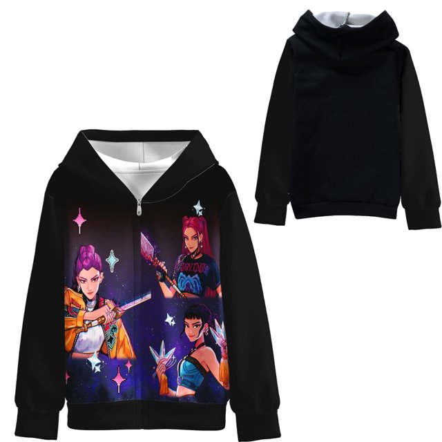 Pop cazadora para niña Demo-n Hunters Sweatshirt,HUNTR/X Rumi,Mire Zoeyy Kids Long Sleeve Sweatshirt,Cute Anime Chibi Style Tee for Fans, Teen Girls & Women | Soft Comfortable Casual Daily Tops