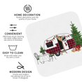 thumbnail image 4 of Disketp Vintage Buffalo Plaid Christmas Camper Funny Coasters,4 Pcs Leather Coasters With Holder, Perfect Housewarming Hostess Gifts,Protect Furniture From Water Marks Scratch And Damage, 4 of 9