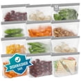 thumbnail image 1 of Bolsas de almacenamiento reutilizables IDEATECH Stand Up PEVA sin BPA (gris), 1 of 7