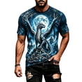 thumbnail image 2 of Halloween T Shirts for Men Short Sleeve Crewneck Casual Dragon Graphic Tee Shirt, 2 of 5