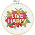thumbnail image 3 of Dimensions 72-76107 Live Happy Needlepoint Embroidery Kit with 6" Bamboo Hoop, 3 of 3