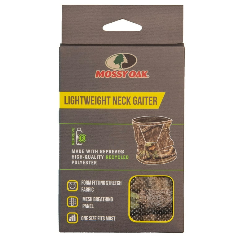 Mossy Oak Lightweight Hunting Neck Gaiter, Camo Mesh, Recycled