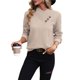 thumbnail image 2 of Camisas de Larga para Mujer, Conjuntos de Otoño, Camisetas con Cuello en V, Blusas Tipo Túnica con Botones, Ropa de Moda Albaricoque L, 2 of 8