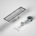 thumbnail image 4 of Bernkot Linear Shower Drain 12" Tile Insert Drain Grate Brushed 304 Stainless Steel with Hair Strainer Thread Adapter Fits US Flange Drain Base System, 4 of 4