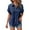 Navy, variant on Trendy Women's Casual V-Neck Long Sleeve Solid Shirt with Lace Detailing for Everyday Wear and Style Plus Size Summer Outfits Vetement Femme Chic