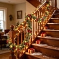 thumbnail image 5 of Christmas Holly Garland with Berry, 5.74ft Flexible Vine Garland with Green Leaves & Red Berries, Realistic Faux Greenery Hanging Decor for Mantel, Wall, Door & Holiday, 5 of 6