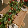 thumbnail image 5 of HCTSHG 6FT Artificial Pine Cypress Eucalyptus Garland with Red Berries Christmas Tips Cedar Garlands, Christmas Decorations Holiday Indoor Outdoor Winter Garland, 5 of 9