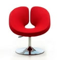 thumbnail image 2 of Perch Red and Polished Chrome Wool Blend Adjustable Chair, 2 of 4