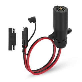 cigarette lighter trailer lights 7 Way RV Trailer Light Connector Socket 7 Pin Wire Electrical Trailer  Adapter Quick Converter with Mounting Bracket, Truck End Quick-Install 7  Prong Universal Pigtail Wiring Harness Vehicle Side