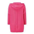 thumbnail image 4 of MKLEKYY Cute Sweaters for Teens Women Solid Color Hooded Patchwork Batwing Sleeve Open Sweater Knitted Cardigan, 4 of 4